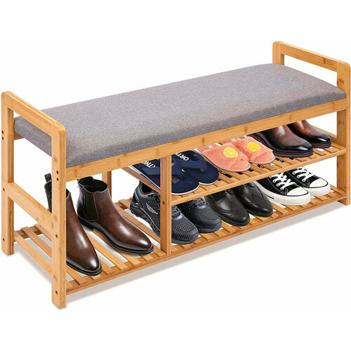 Обувница с сиденьем бамбуковая Ningbo 345311 Shoe rack bench