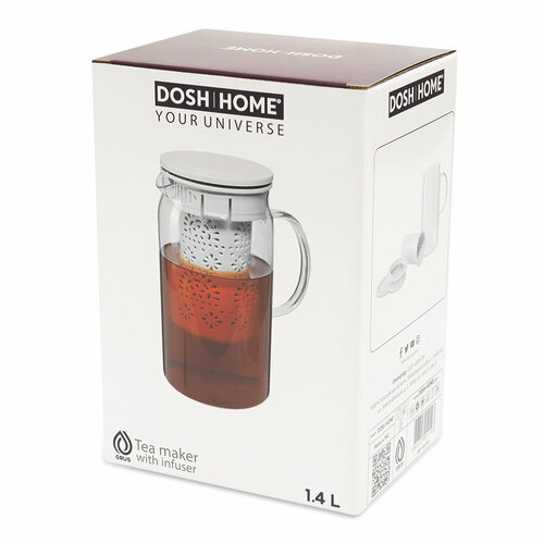 Чайник DOSH|HOME GRUS, 1.4л, с ситечком, серый