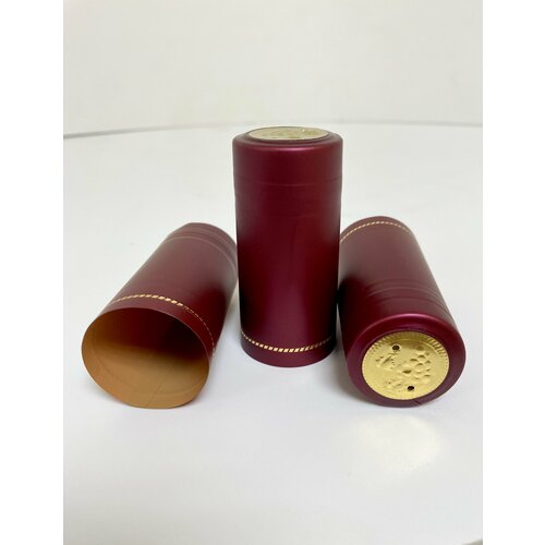 Термоусадочный колпачок 65мм, бордовый, 40 шт