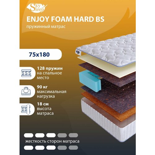 Ортопедический матрас SkySleep с зависимыми пружинами ENJOY FOAM HARD BS на кровать 75x180