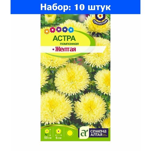 Астра Помпонная Желтая 0.2г Одн 50см (Сем Алт) - 10 пачек семян