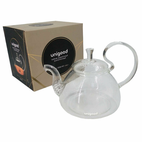 Чайник заварочный Unigood 1 л стеклянный hm-tg02-2