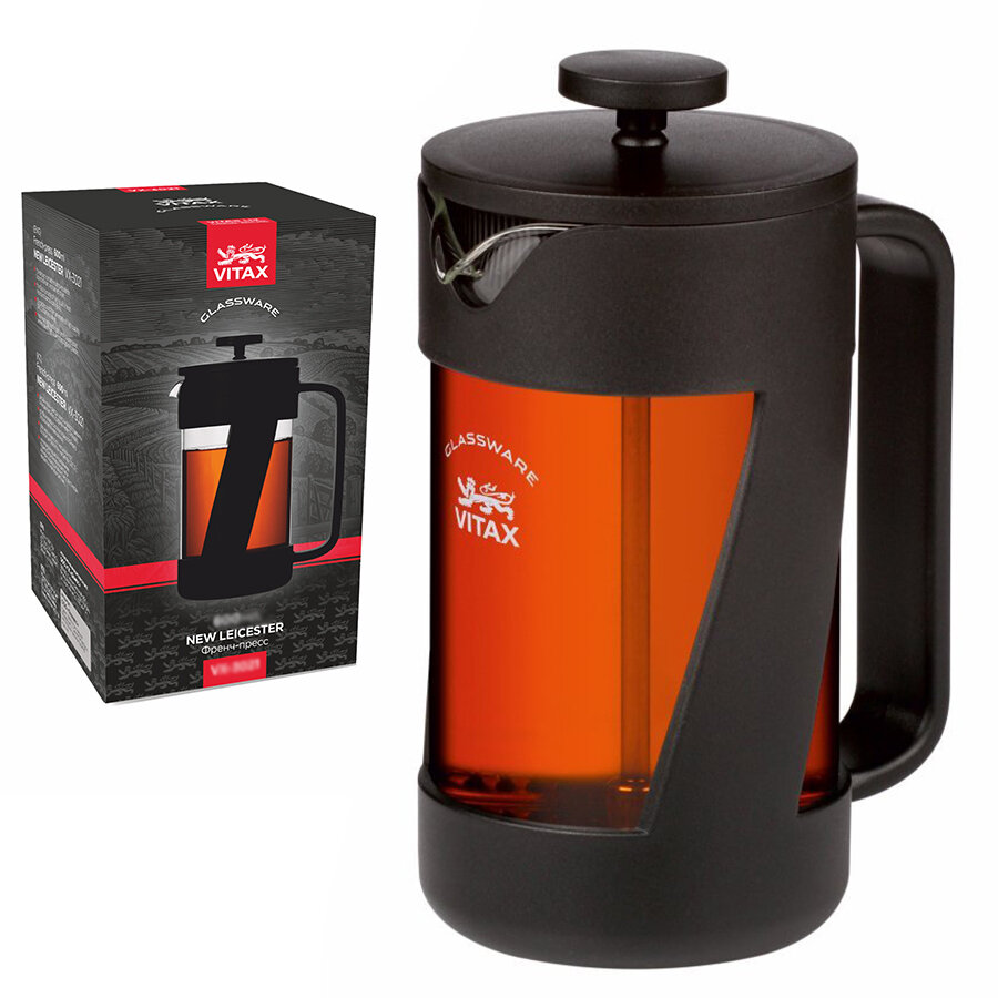 фото Френч-пресс для чая и кофе. Vitax. Коллекция "New Leicester". Нержавеющая сталь. 600 мл.