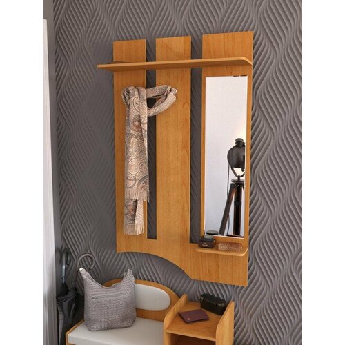 Вешалка с зеркалом (ольха) ВЕШ2