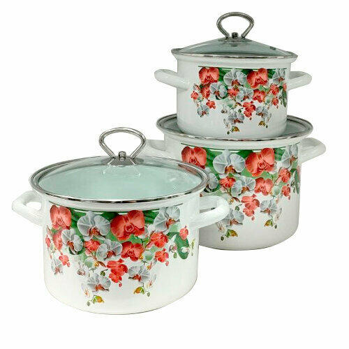 Набор 3 пр. Аристократка-5-1-Люкс стиль белый (1,9л, 2,5л, 5л)