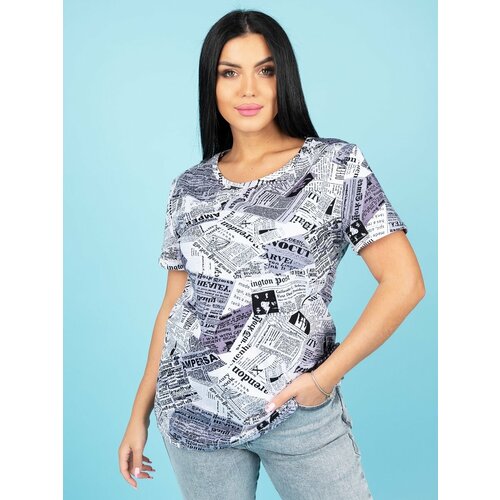 фото Футболка трикотажные сезоны, размер 50, черный, белый, серый