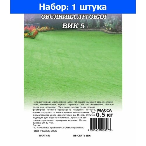 Овсяница ВИК 5 луговая 0,5кг (Гавриш) Н23 овсяница вик 5 луговая 20г гавриш