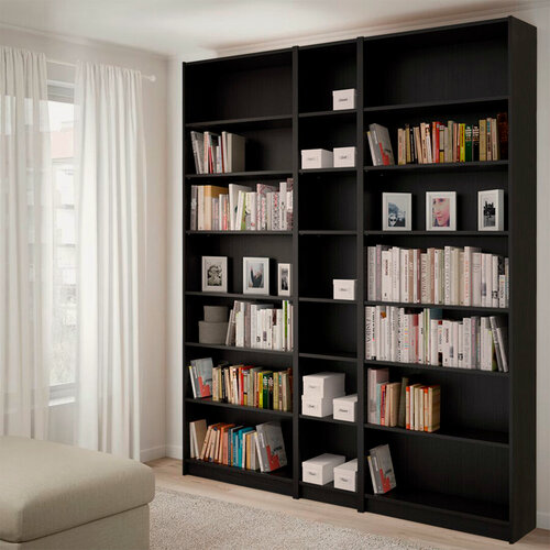 Изображение товара Стеллаж Билли 06 Венге Цаво 3354 NOW 200x28x237 см, черный Дом мебели для вас