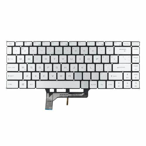фото Клавиатура с подсветкой для ноутбука msi modern 14 a10m / msi ms-14b3 / msi ps42 modern 8rc / msi modern 14 a10rb / msi ms-14b2 / msi p65 creator 9se / msi ps42 modern 8ra - серебристая der-kit