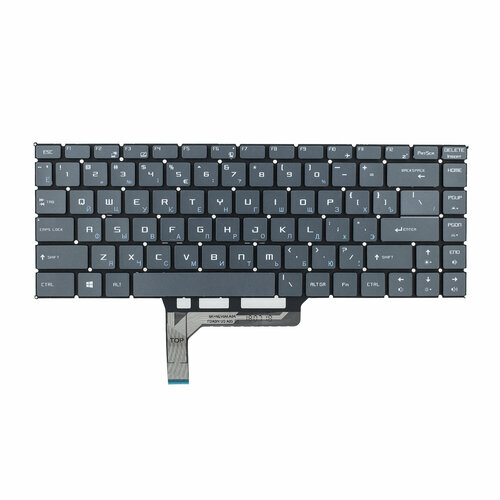 фото Клавиатура с подсветкой для ноутбука msi modern 14 a10m / msi ms-14b3 / msi modern 14 a10rb / msi ms-14b2 / msi p65 creator 9se / msi ps63 modern 8rc / msi ps63 modern 8m - серая der-kit