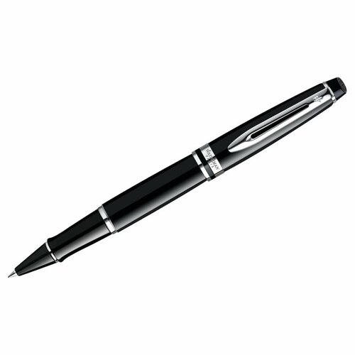 Ручка-роллер Waterman Expert Black Lacquer СT, черная, 0,8мм, подарочная упаковка