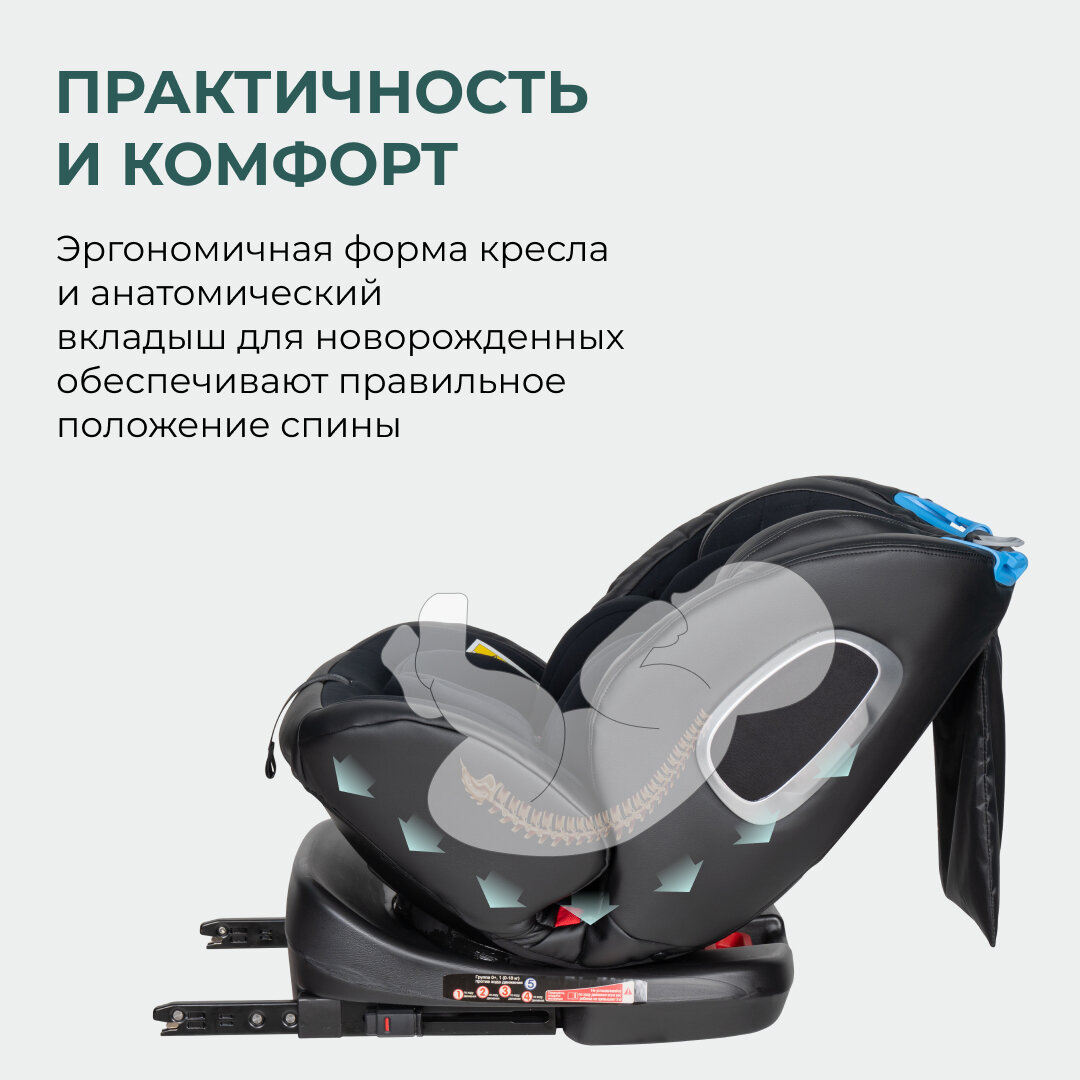 Автокресло детское ISOFIX Farfello YB102A от 0 до 12 лет от 0 до 36 кг экокожа в комплекте анатомический вкладыш