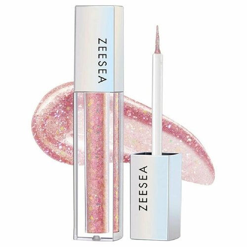 ZeeSea Тени для век Glitter Liquid Eyeshadow жидкие, тон 12 peachy soda