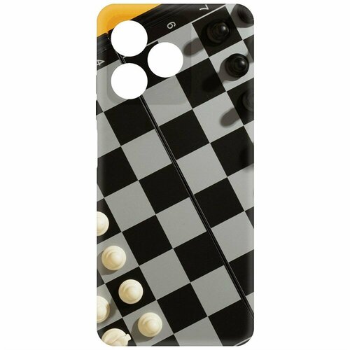 Чехол накладка Krutoff Soft Case Шахматы для Realme C51 черный
