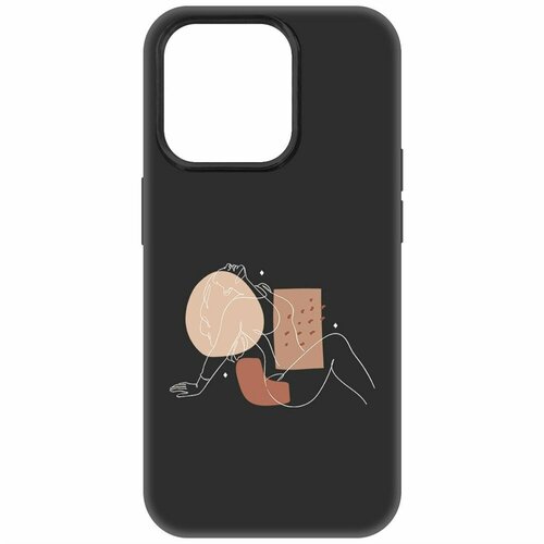 Чехол-накладка Krutoff Soft Case Чувственность для iPhone 15 Pro черный