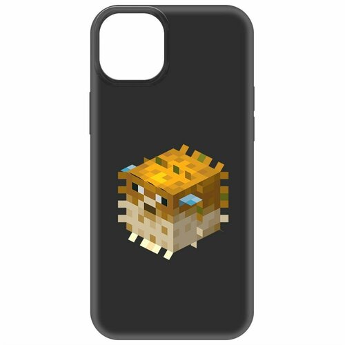 Чехол-накладка Krutoff Soft Case Minecraft-Иглобрюх для iPhone 15 Plus черный чехол накладка krutoff soft case minecraft иглобрюх для iphone 15 plus черный