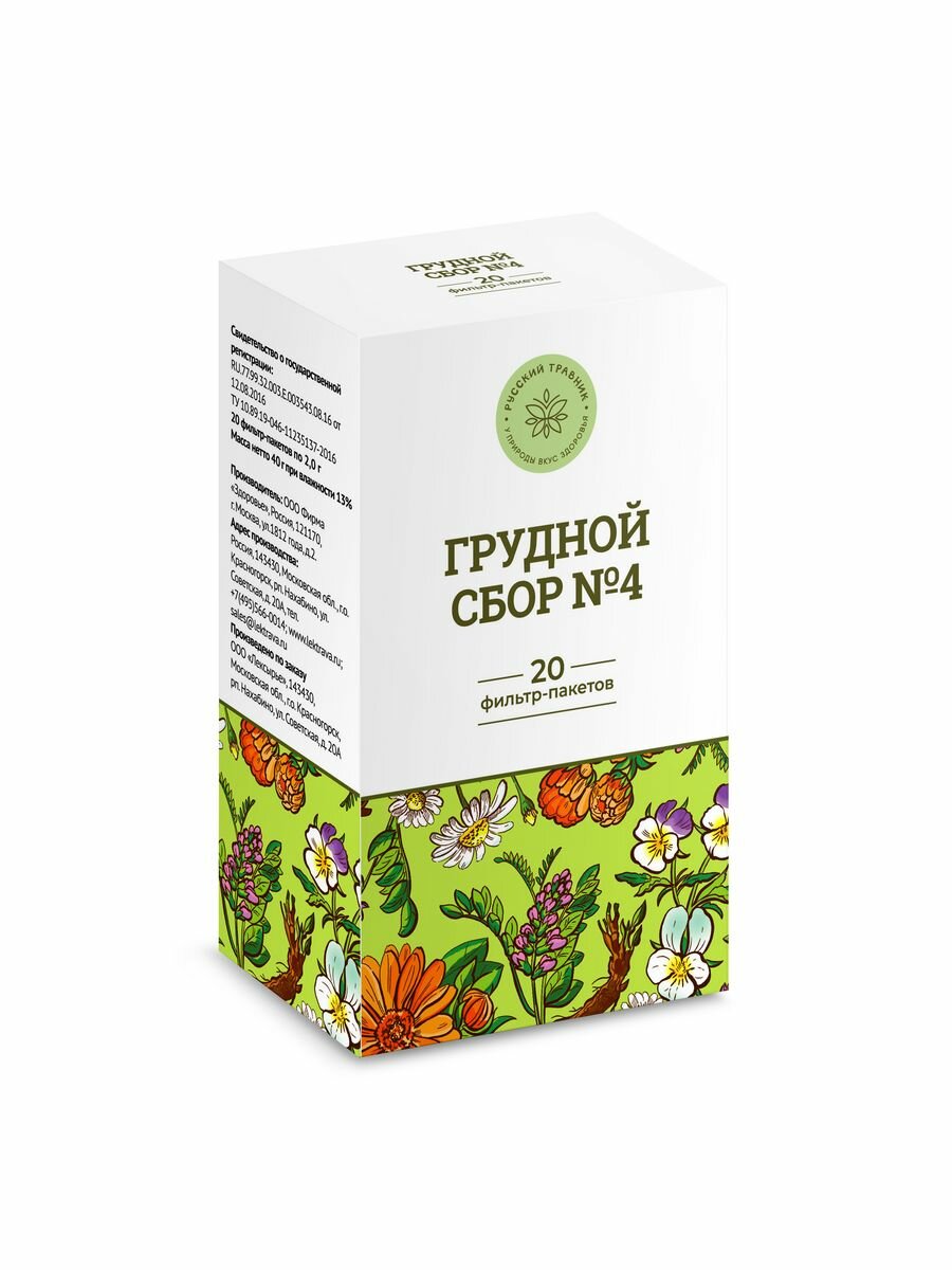 Фиточай от кашля Грудной сбор 4 для здоровья легких — купить в интернет ...