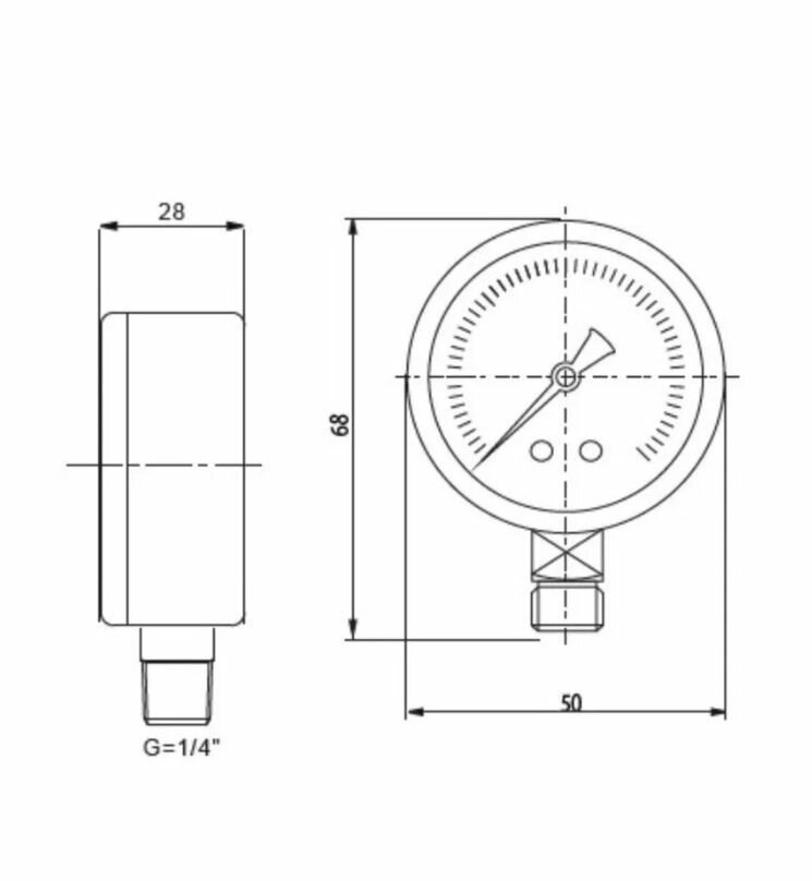 манометр радиальный, 6 бар, кл.точности 1,5, 1/4 "н, мр-у Hengchang Group - фото №14