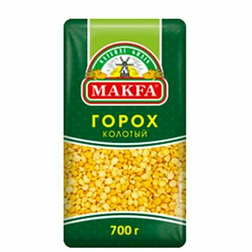 Горох Makfa колотый шлифованный 800 г