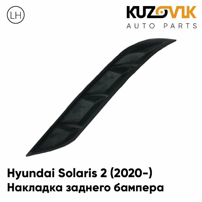 Накладка воздуховод заднего бампера левая Hyundai Solaris Хендай Солярис 2 (2020-) рестайлинг решетка