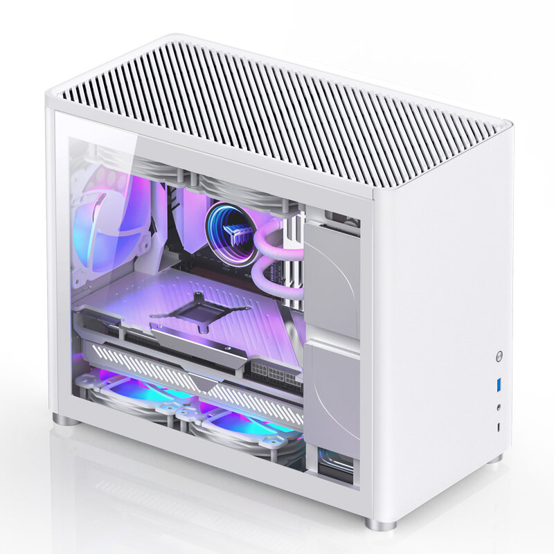 Корпус JONSBO D30 White без БП боковая панель из закаленного стекла mini-ITX micro-ATX белый