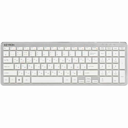Клавиатура беспроводная KEYRON Zero Gravity ножничная клавиш - 99 Bluetooth радиоканал серебристая 6691₽