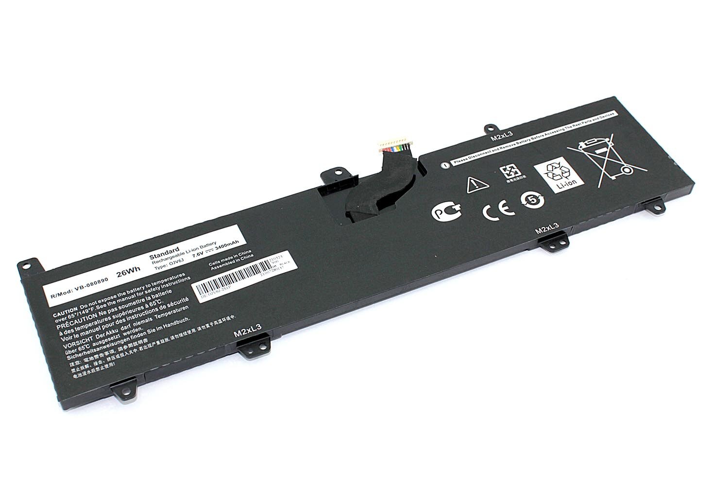 Аккумулятор для ноутбука DELL 3168 7.6V 3400mAh