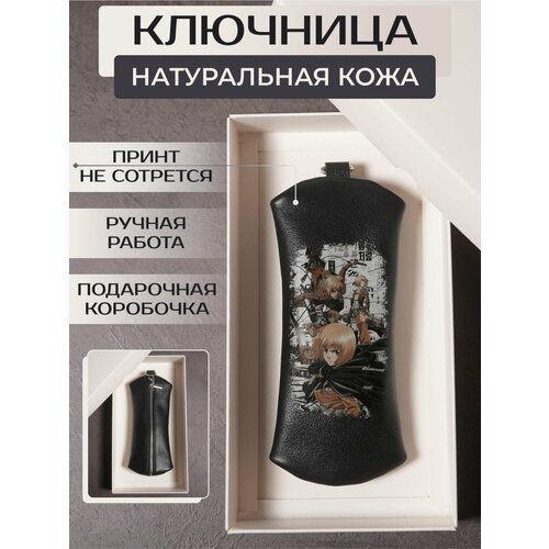 фото Ключница russian handmade, натуральная кожа, черный