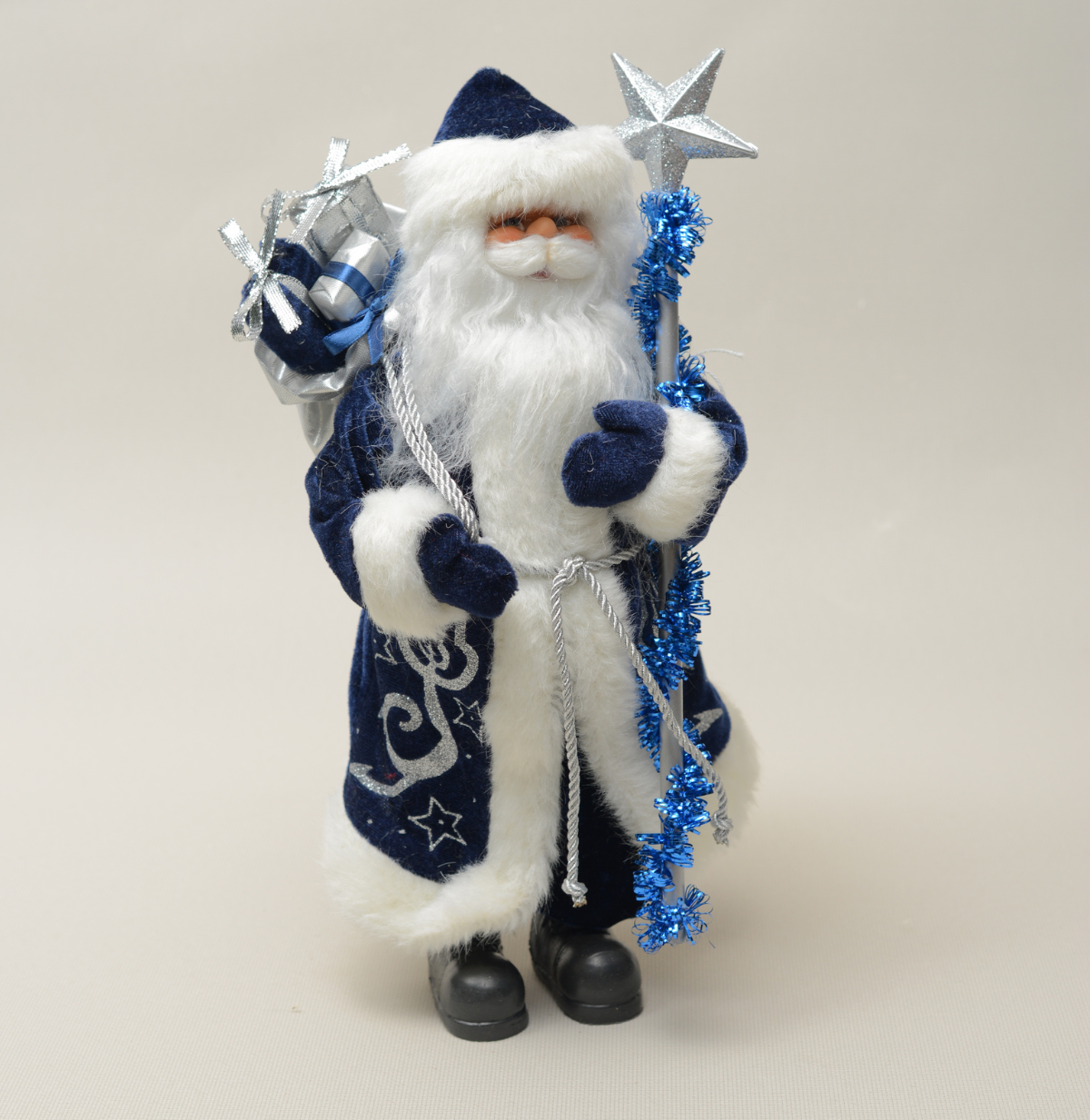 Российский Дед Мороз в синей шубе, 30 см