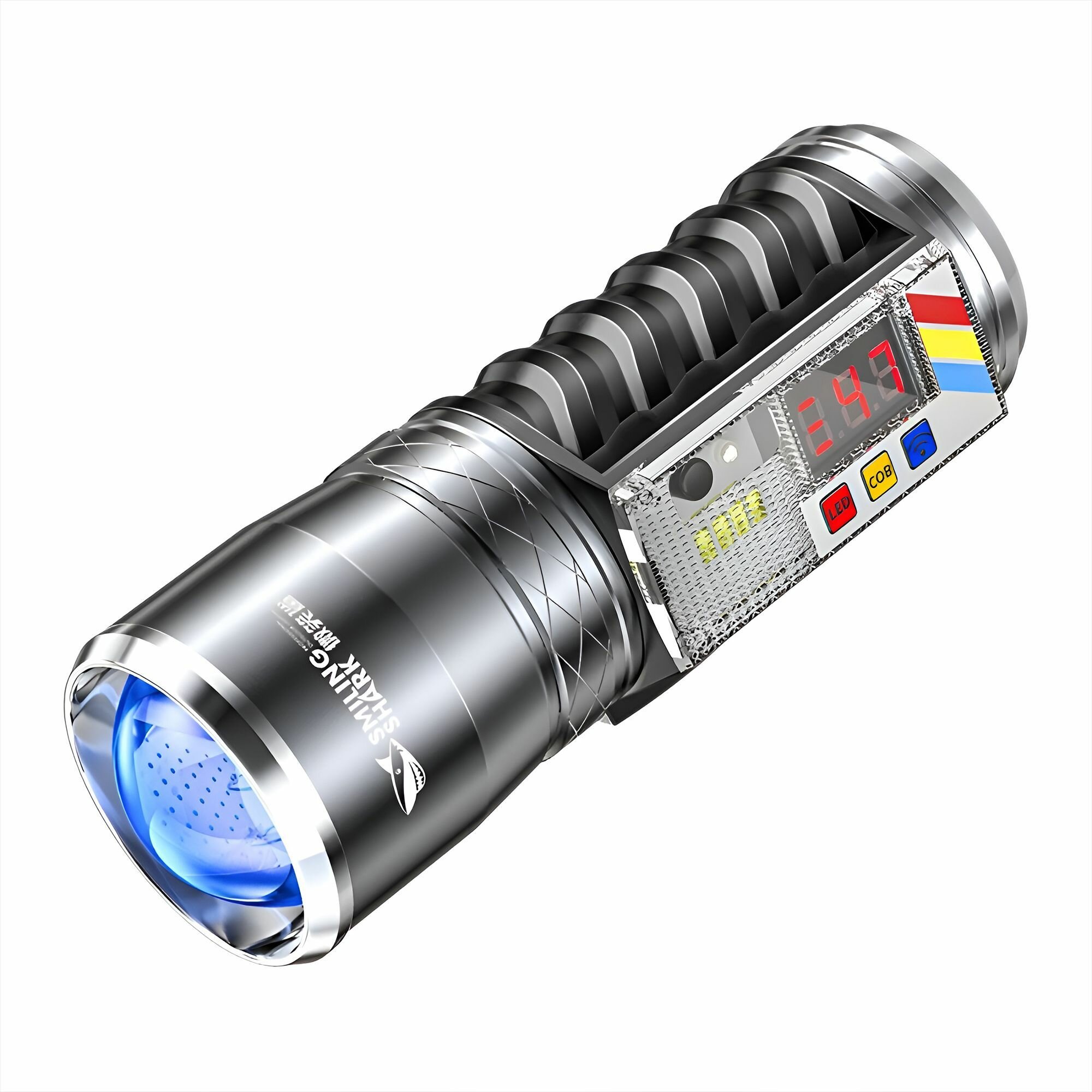 Фонарик аккумуляторный светодиодный тактический / мощный уличный фонарь с переключением режимов света