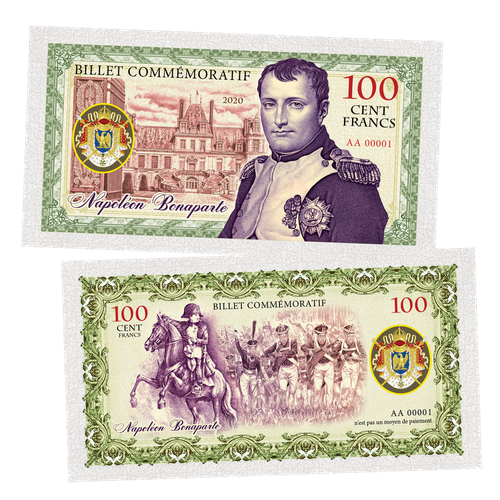 100 Cent FRANCS (франков) - Наполеон Бонапарт. Франция (Napoleon Bonaparte. France). Памятная сувенирная купюра 100 cent francs франков луи де фюнес франция louis de funes france памятная банкнота unc