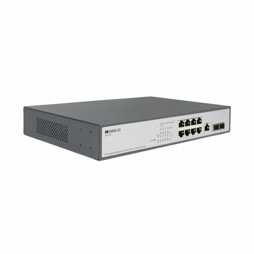 ORIGO Сетевое оборудование OS3110P 135W A1A Управляемый L2 PoE-коммутатор 8x1000Base-T PoE+, 2x1000Base-X SFP, PoE-бюжет 135 Вт