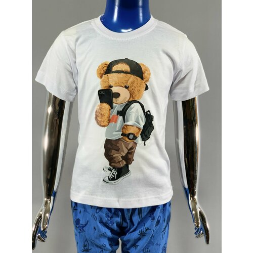 Футболка , размер 110, белый, бесцветный детская модная летняя одежда для игр детская хлопковая футболка с коротким рукавом сетчатые платья кружевное бальное платье для маленьки