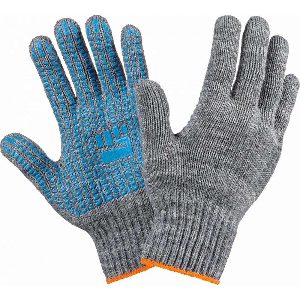 Фабрика перчаток Перчатки хб люкс с ПВХ 7,5 класс 5 нитей серые XL 10/200 5-75-ЛЮ-СЕР-(XL)