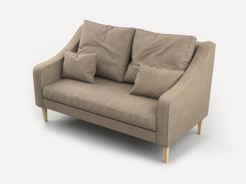 Изображение товара Дизайнерский диван Soft Element Ричи, двухместный, дерево, вельвет, бежевый, стиль, на кухню, в офис, на дачу, для кафе