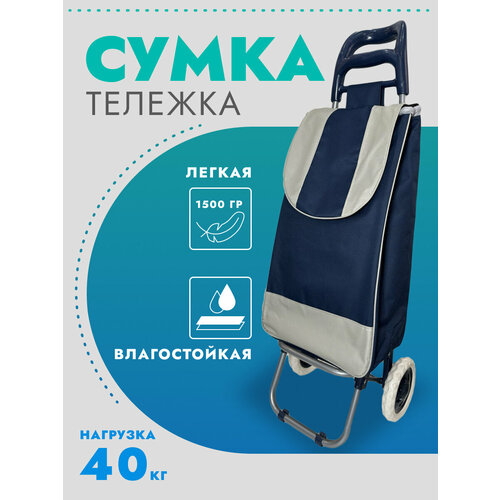 Сумка-тележка , 30 л, 35х80х20 см, синий тележка 30кг с сумкой василькир р тел 34 29 96см