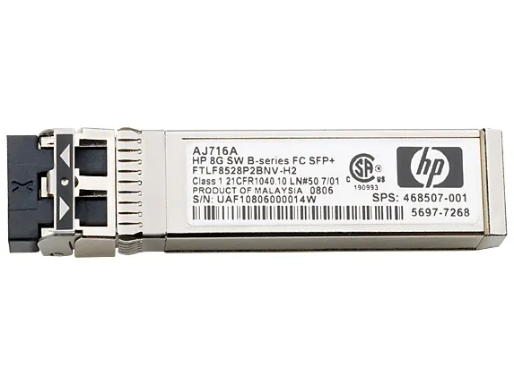 Трансивер оптический HP 8 Гб Shortwave B-series Fibre Channel 1 Pack SFP+ AJ716B - фото №1