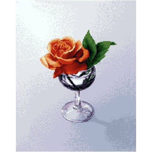 кост алан роза в бокале Купон гобеленовый для рукоделия  Роза в бокале