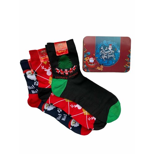 Носки , размер 38-45, красный комплект новогодних носков da4214 мастер хлопка в подарочной коробочке 2 пары 36 41 размеры