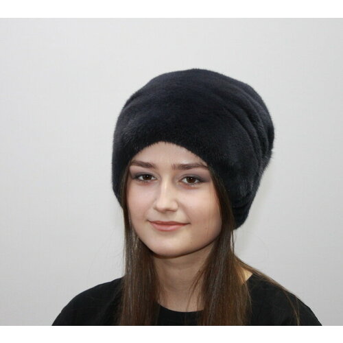 фото Шапка шлем шапка норковая зимняя, шерсть, подкладка, размер 60, бирюзовый мария