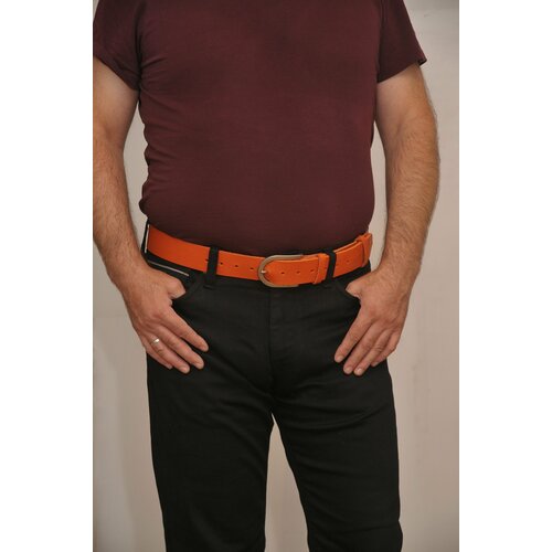 фото Ремень , размер 80, оранжевый kozhedub