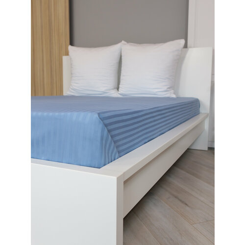 Простыня 230х260 страйп-сатин деним LinenWay 1790₽