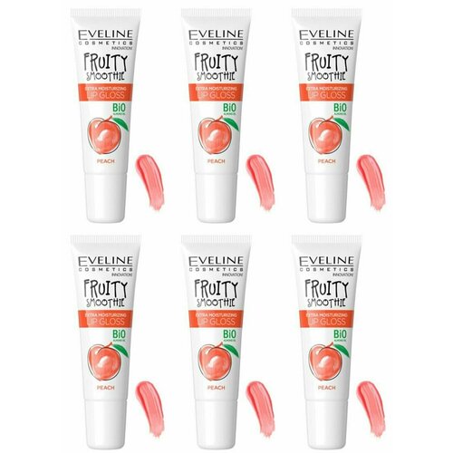 Eveline Cosmetics Экстраувлажняющий блеск для губ - peach серии Fruity Smoothie, 12мл, 6уп