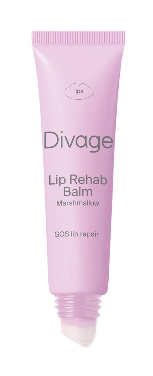 DIVAGE Бальзам для губ с ароматом маршмеллоу Lip Rehab Balm SOS lip repair Marshmallow, 12 мл