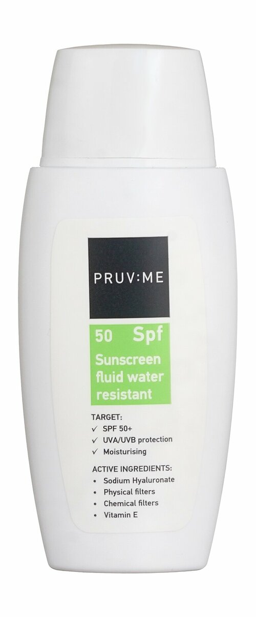 Водостойкий солнцезащитный флюид для лица Pruv: Me Water Resistant Sunscreen Fluid SPF 50 /50 мл/гр.