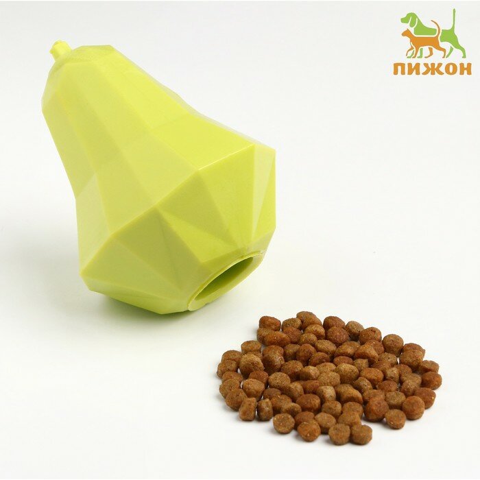 Пижон Игрушка для лакомств и сухого корма "Груша", 9 х 7 см, светло-зелёная