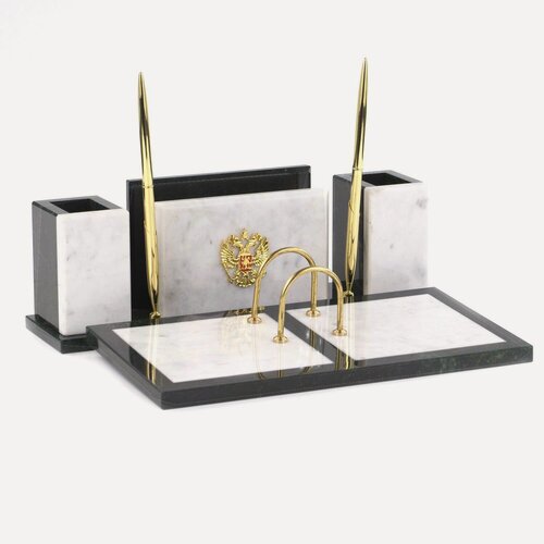 Изображение товара Настольный набор из мрамора "Советник" с гербом РФ 120929