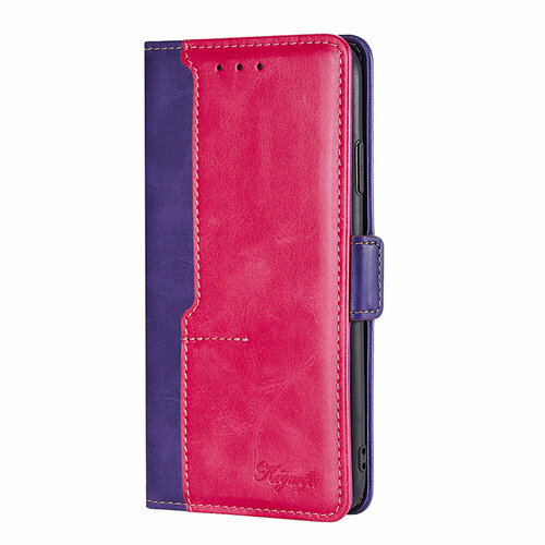 Чехол-книжка MyPads для Samsung Galaxy S21 / Самсунг S21 (красный + фиолетовый)