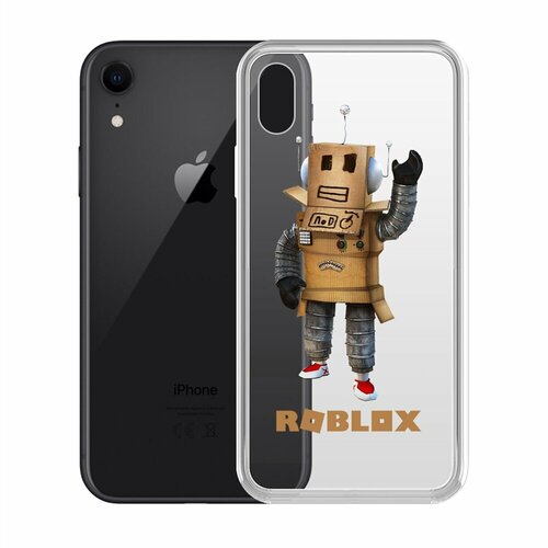 чехол накладка krutoff clear case roblox мистер робот для realme c20 Чехол-накладка Krutoff Clear Case Roblox-Мистер Робот для iPhone XR