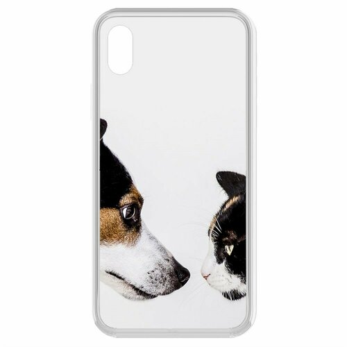 Чехол-накладка Krutoff Clear Case Собаки против кошек для iPhone XR чехол накладка krutoff clear case собаки против кошек для iphone 11 pro max